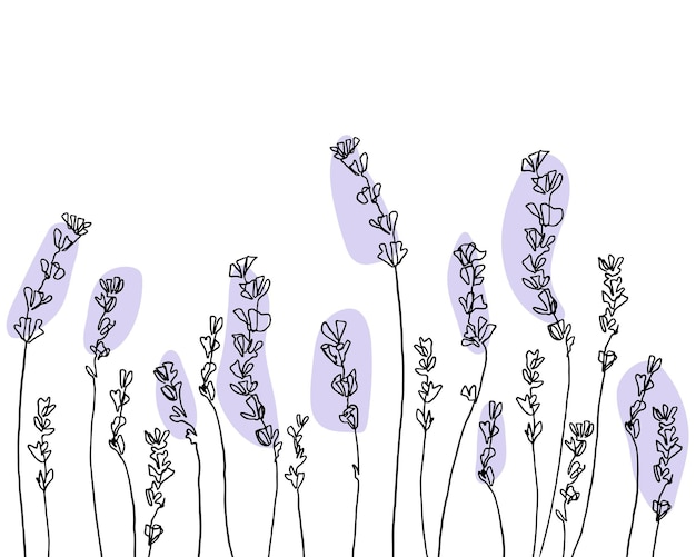 Premium Vector | One line flowers background organic style