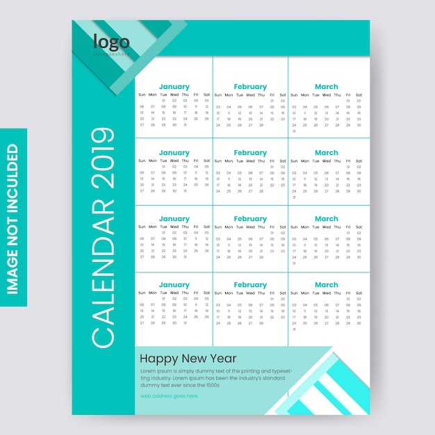 One Page Calendar 2019