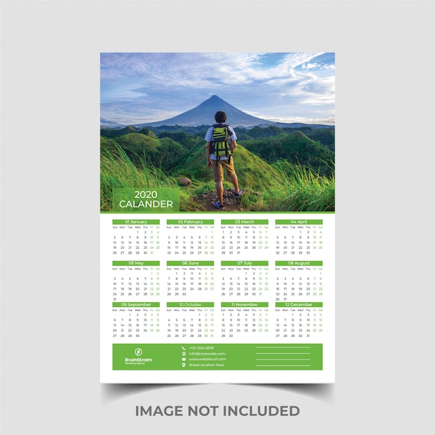 kalender dinding 2021 hijau