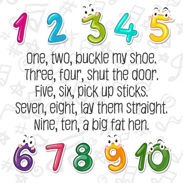 One Two Buckle My Shoe Vector Premium Download