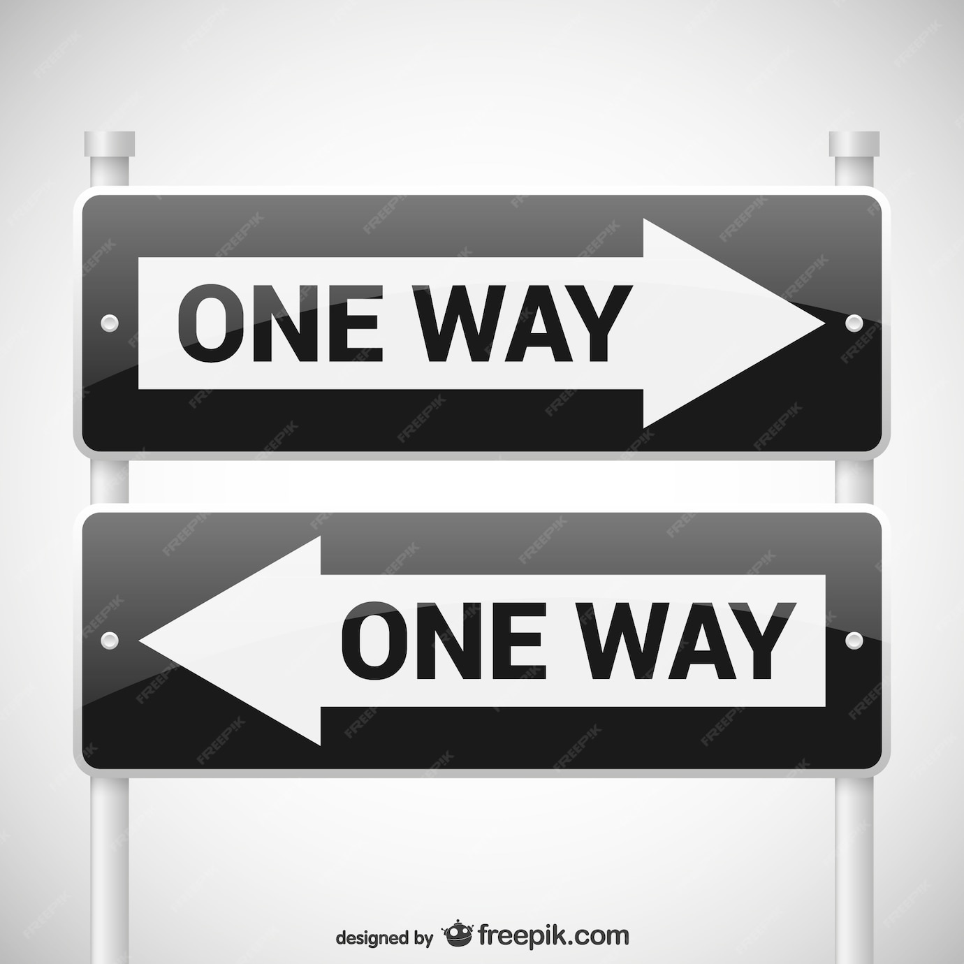 Free Vector | One way signs