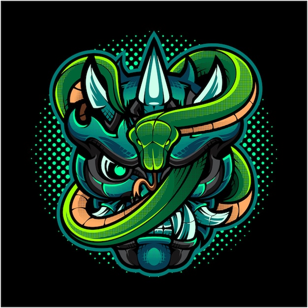 Download Free Oni Head Mascot Logo With Green Snake Premium Vector Use our free logo maker to create a logo and build your brand. Put your logo on business cards, promotional products, or your website for brand visibility.
