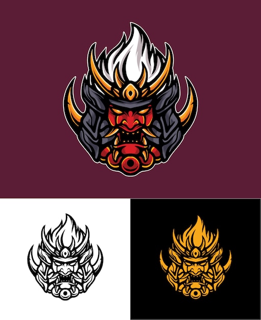 Download Free Oni Samurai Fire Logo Illustration Premium Vector Use our free logo maker to create a logo and build your brand. Put your logo on business cards, promotional products, or your website for brand visibility.