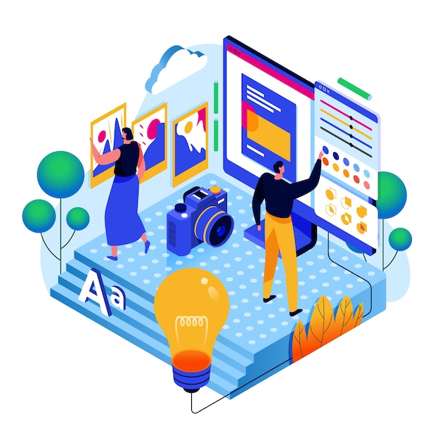 Free Vector Online alternative  education isometric concept