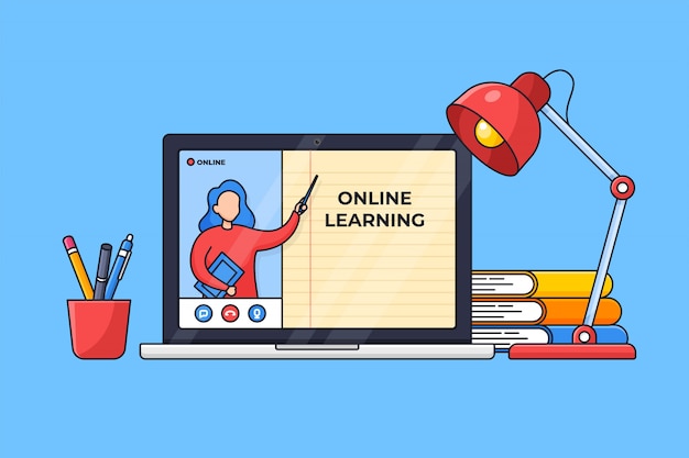 Download Premium Vector | Online class modern education digital ...