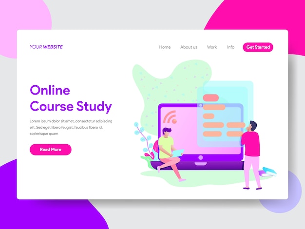 Premium Vector | Online course student illustration concept for web pages