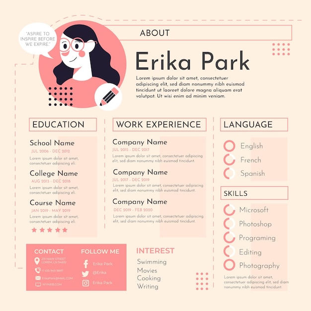 Online curriculum vitae concept | Free Vector