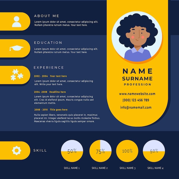 Online cv template | Free Vector