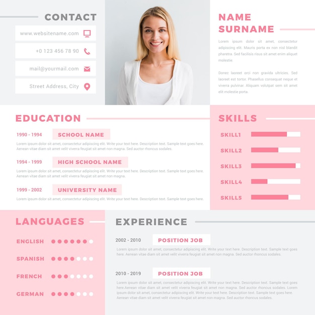 Free Vector | Online cv with photo concept