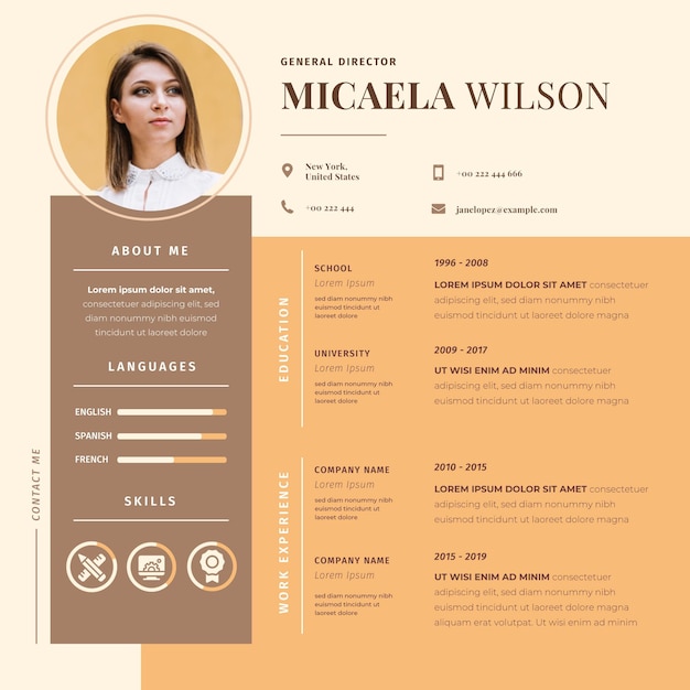 Online cv with picture | Free Vector