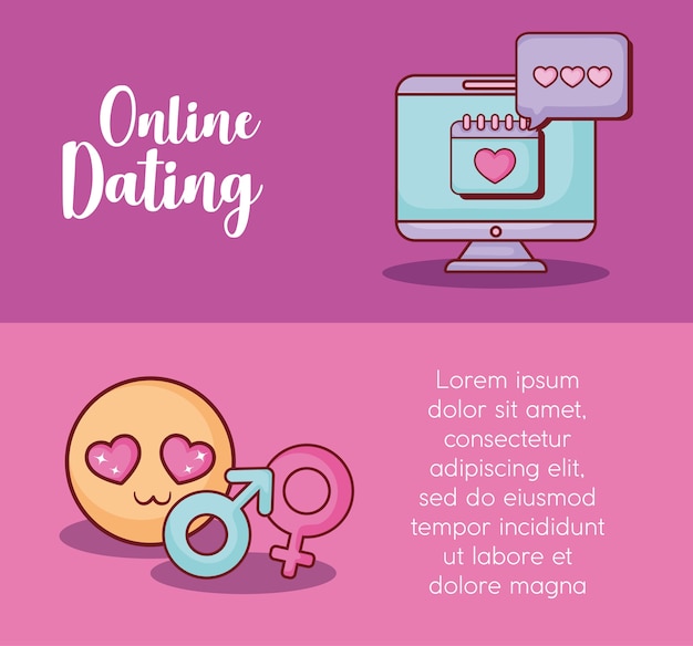 Premium Vector | Online Dating Infographic