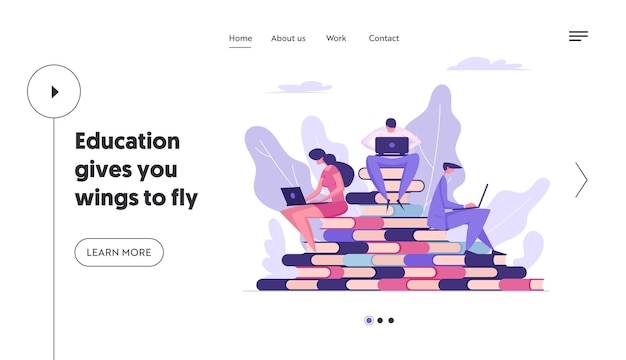 Premium Vector | Online Distance Education Concept Landing Page