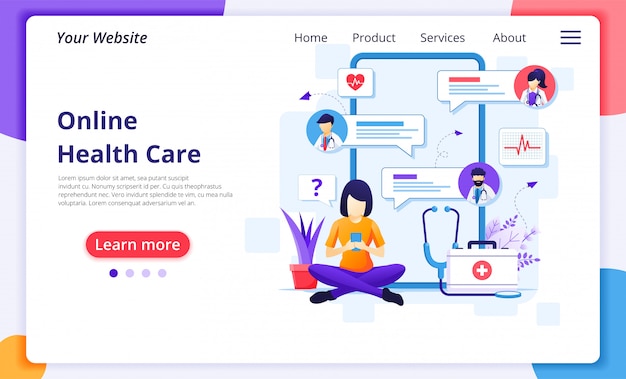 Premium Vector Online Doctor Consultation Concept Online Medical Health Care Assistance Illustration Website Landing Page Design Template