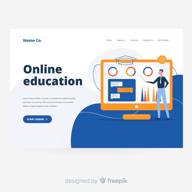 Download Free Online Education Concept Landing Page Template Free Vector Use our free logo maker to create a logo and build your brand. Put your logo on business cards, promotional products, or your website for brand visibility.