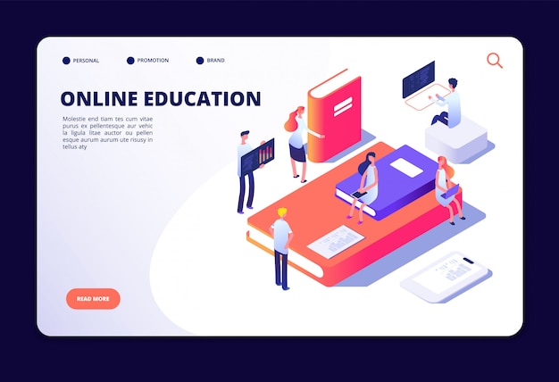 Download Online education isometric. internet class training ...