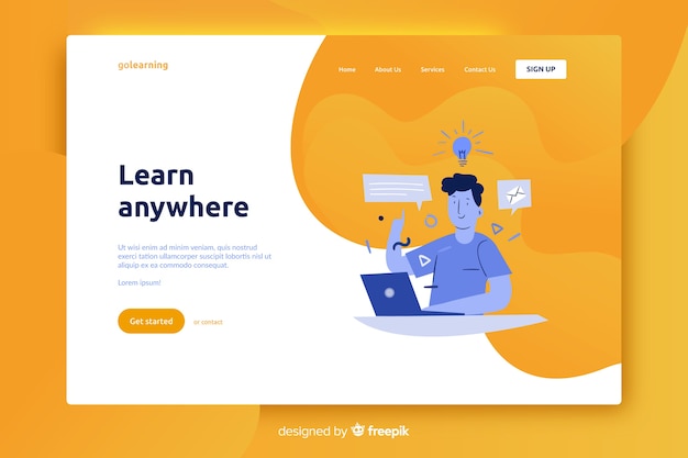 Online education landing page Free Vector