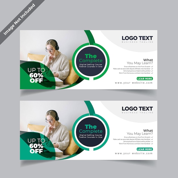 Premium Vector | Online Learning Courses Banner Design