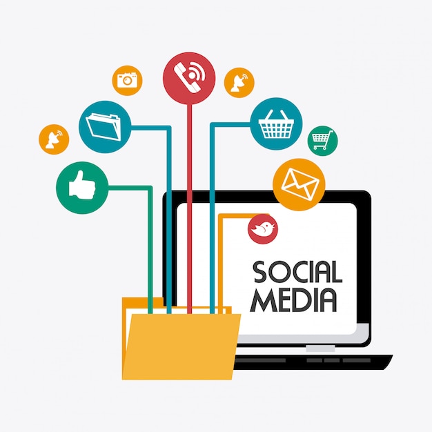 Online media design. Premium Vector