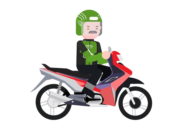 premium vector online ojek driver driving alone with his motorcycle https www freepik com profile preagreement getstarted 2329708