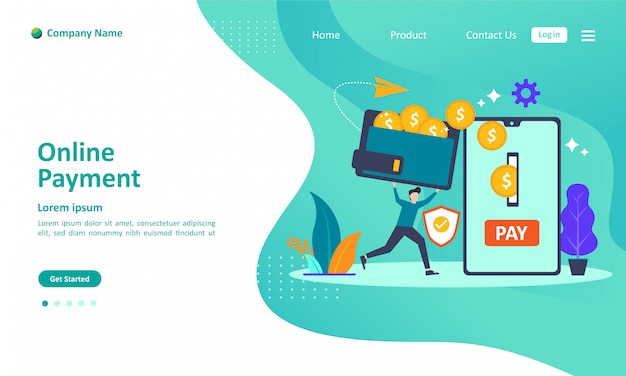 Premium Vector | Online payment landing page