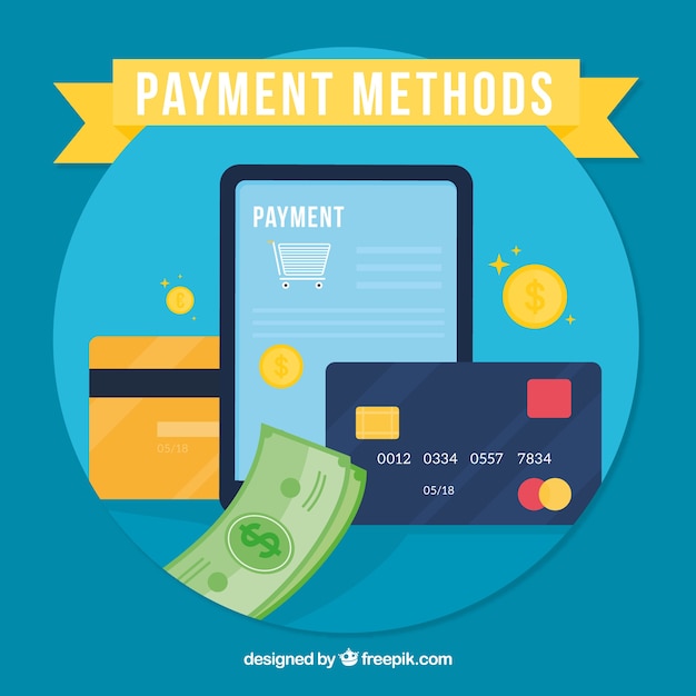 Online payment with flat design | Free Vector