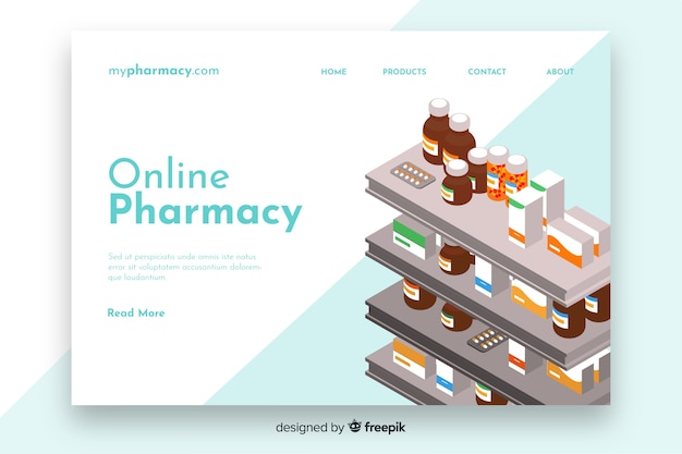 Free Vector | Online pharmacy landing page template