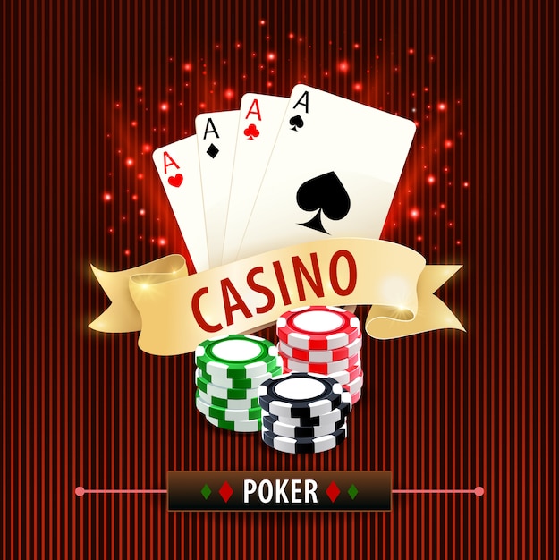 Online poker, card gambling games banner | Premium Vector