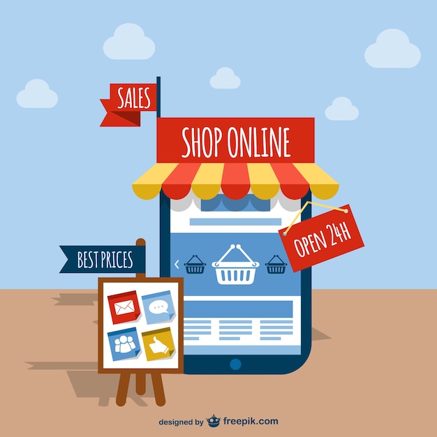 Online shop vector | Free Vector