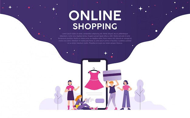 Premium Vector | Online shopping background