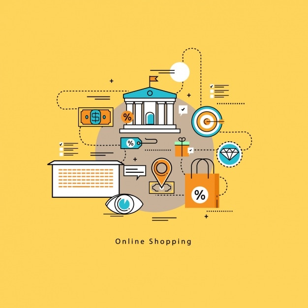 Online shopping background Vector | Free Download