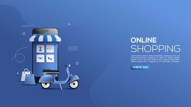 Premium Vector Online Shopping Banner