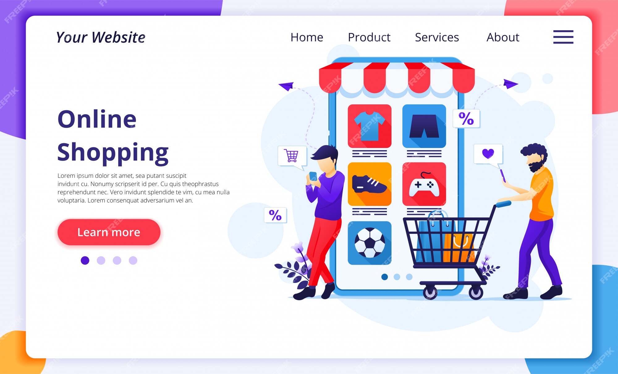 Premium Vector | Online shopping concept, people with shopping cart ...