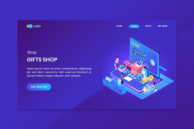 Premium Vector Online Shopping Isometric Concept Landing Page