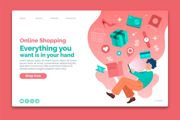 Premium Vector Landing Page Template Of Shopping Online Concept E