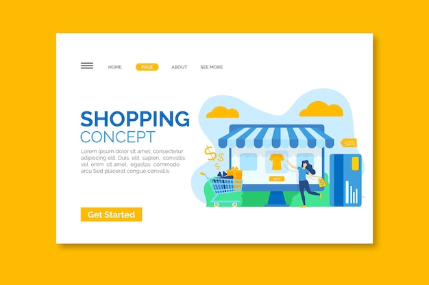 Premium Vector Landing Page Template Of Shopping Online Concept E