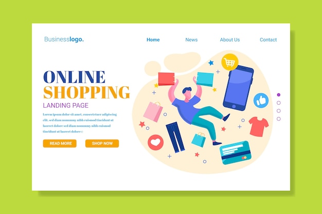 Premium Vector Landing Page Template Of Shopping Online Concept E