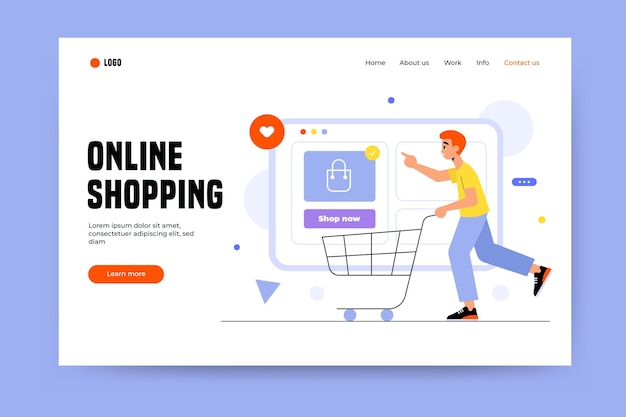 Free Vector | Online shopping landing page template