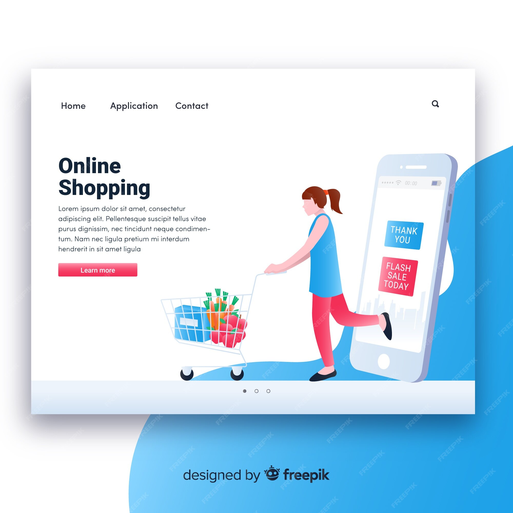 Free Vector | Online shopping landing page template