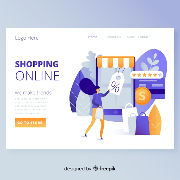 Download Free Online Shopping Landing Page Free Vector Use our free logo maker to create a logo and build your brand. Put your logo on business cards, promotional products, or your website for brand visibility.