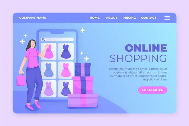 Free Vector | Online shopping - landing page