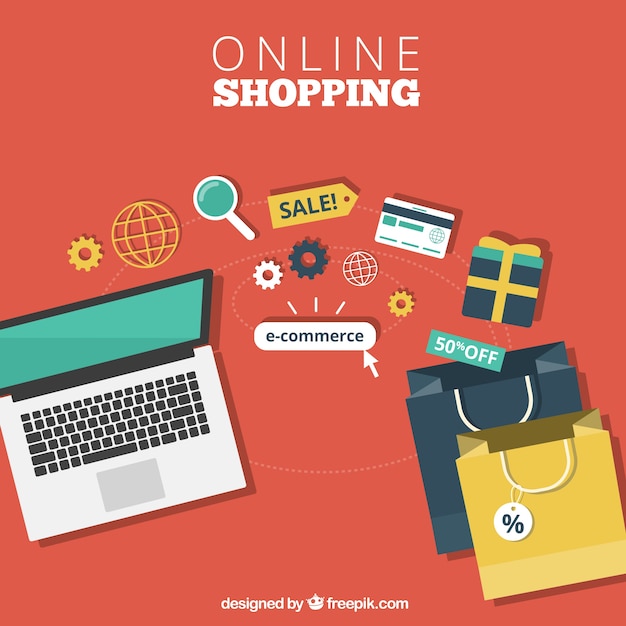 Online shopping Vector Free Download