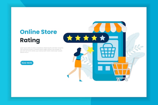 Premium Vector | Online Store Feedback Review Illustration