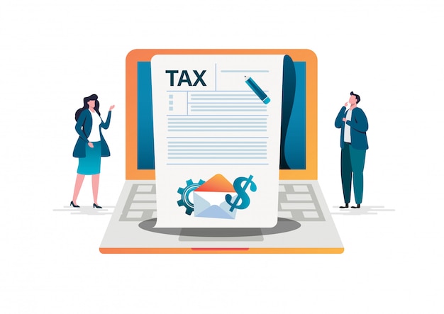 Online tax payment Premium Vector