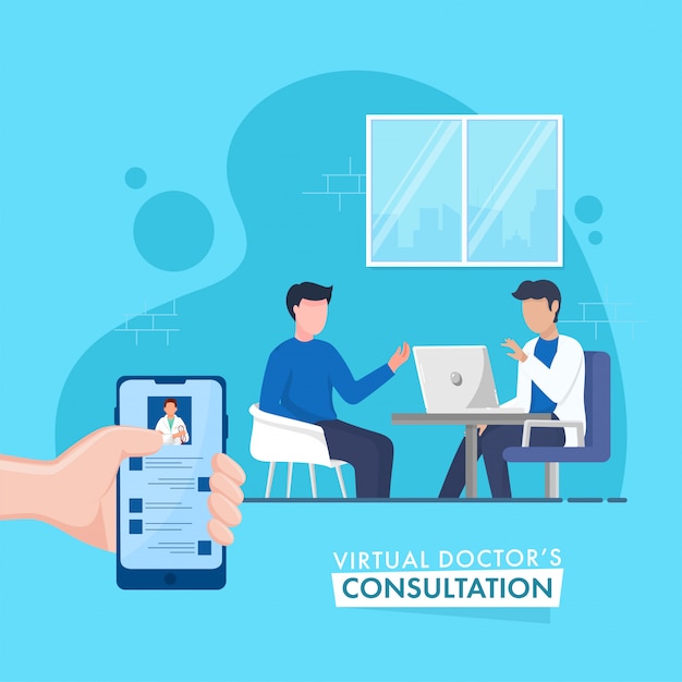 Premium Vector Online Virtual Doctors Consultation Concept Based 0628