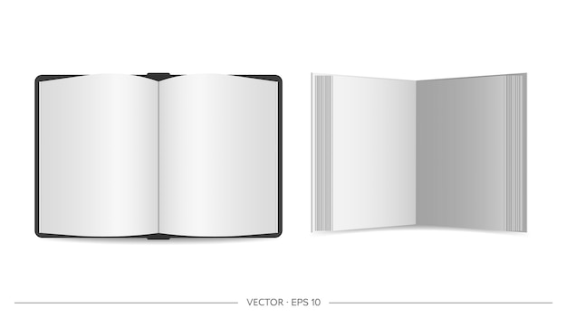 Premium Vector An Open Book With Blank Leaves View From Above Realistic
