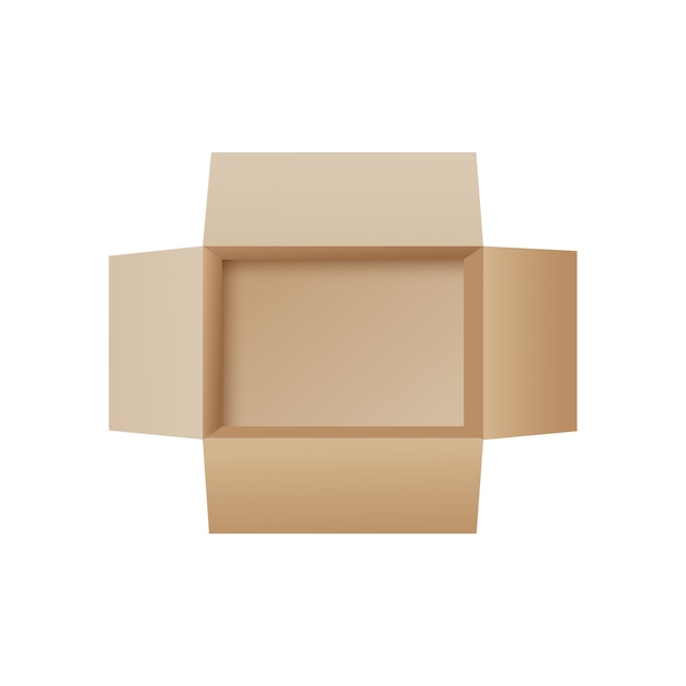 Download Open cardboard box from top view - empty package container ...