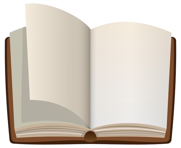 Premium Vector | Open cartoon book with empty blank pages