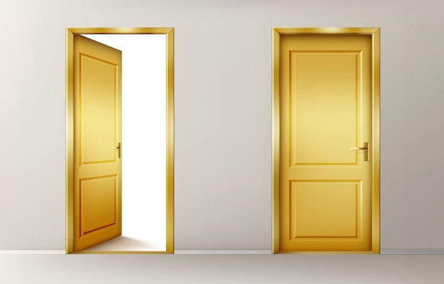 free-vector-open-and-closed-golden-doors