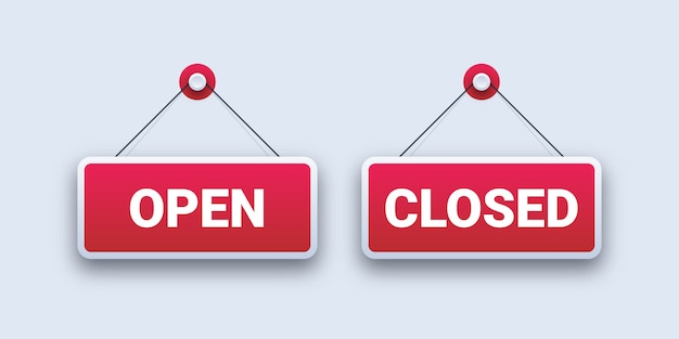 Premium Vector | Open and closed signs