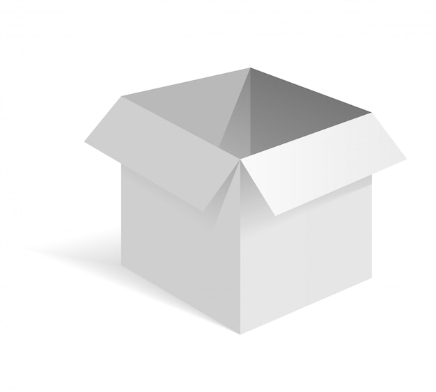 Premium Vector | Opened white paper box